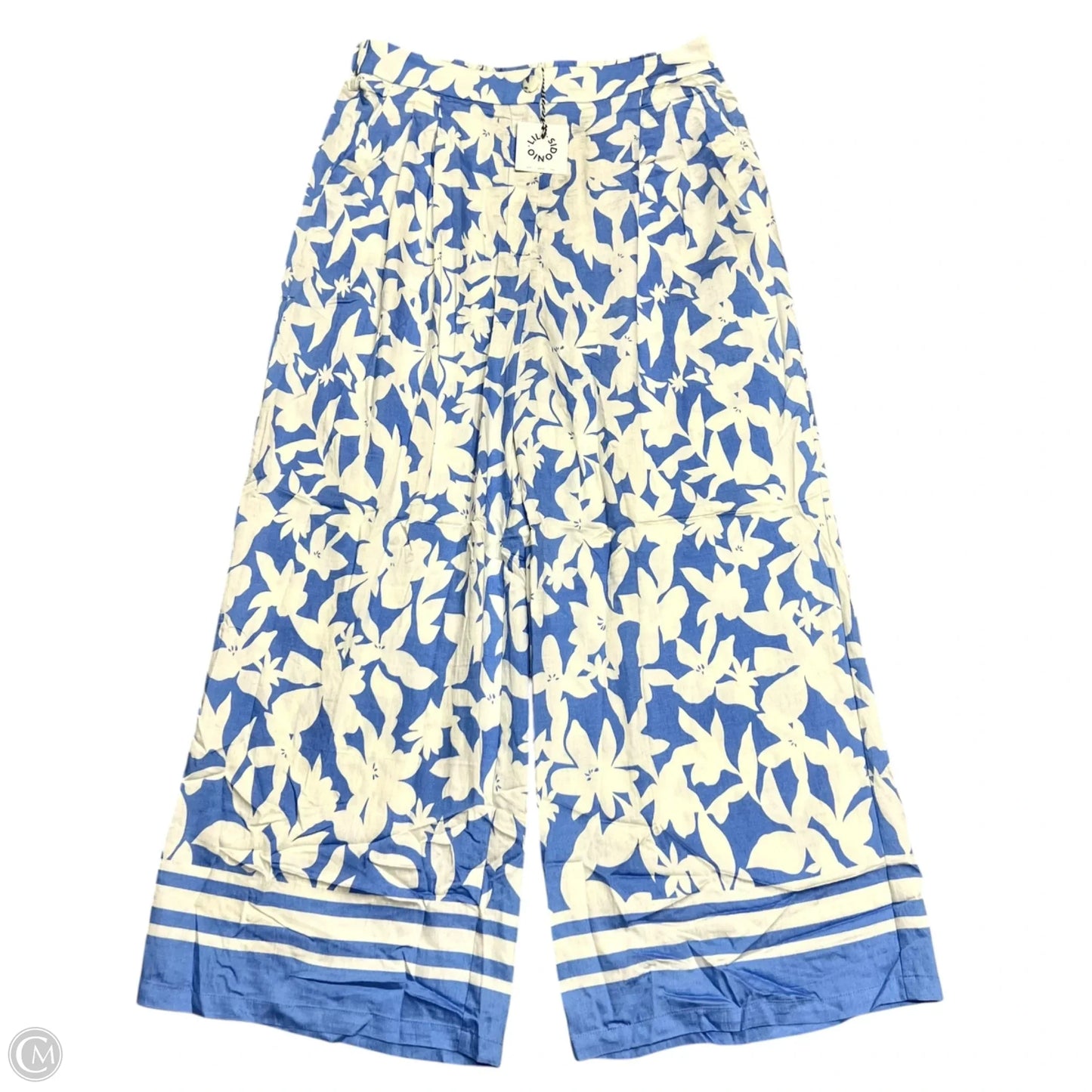 Pants Wide Leg By Lili Sidonio In Blue & White, Size: 16