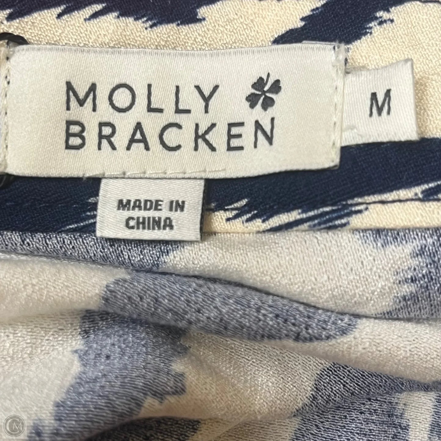 Top Sleeveless By Molly Bracken In Blue & Cream, Size: M