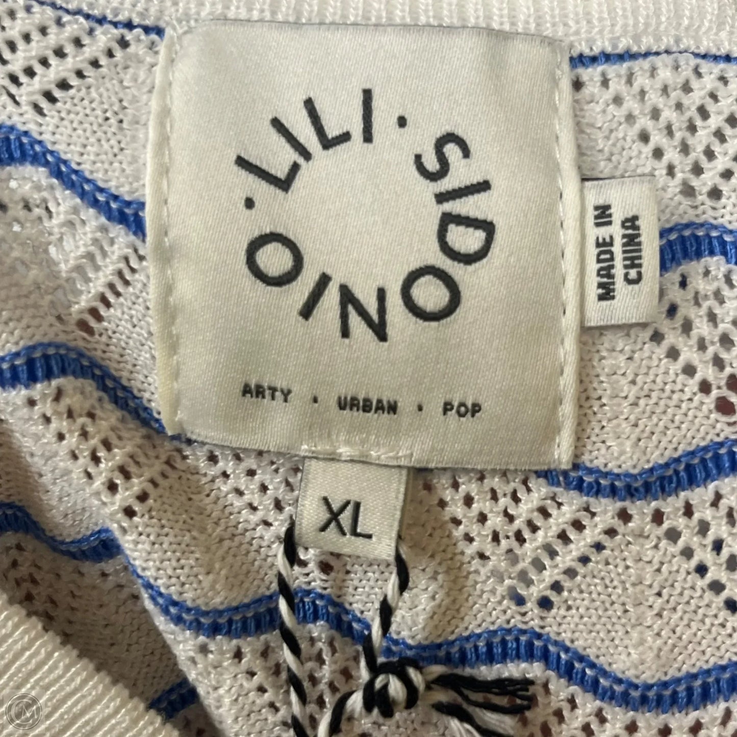 Top Sleeveless By Lili Sidonio In Blue & White, Size: Xl