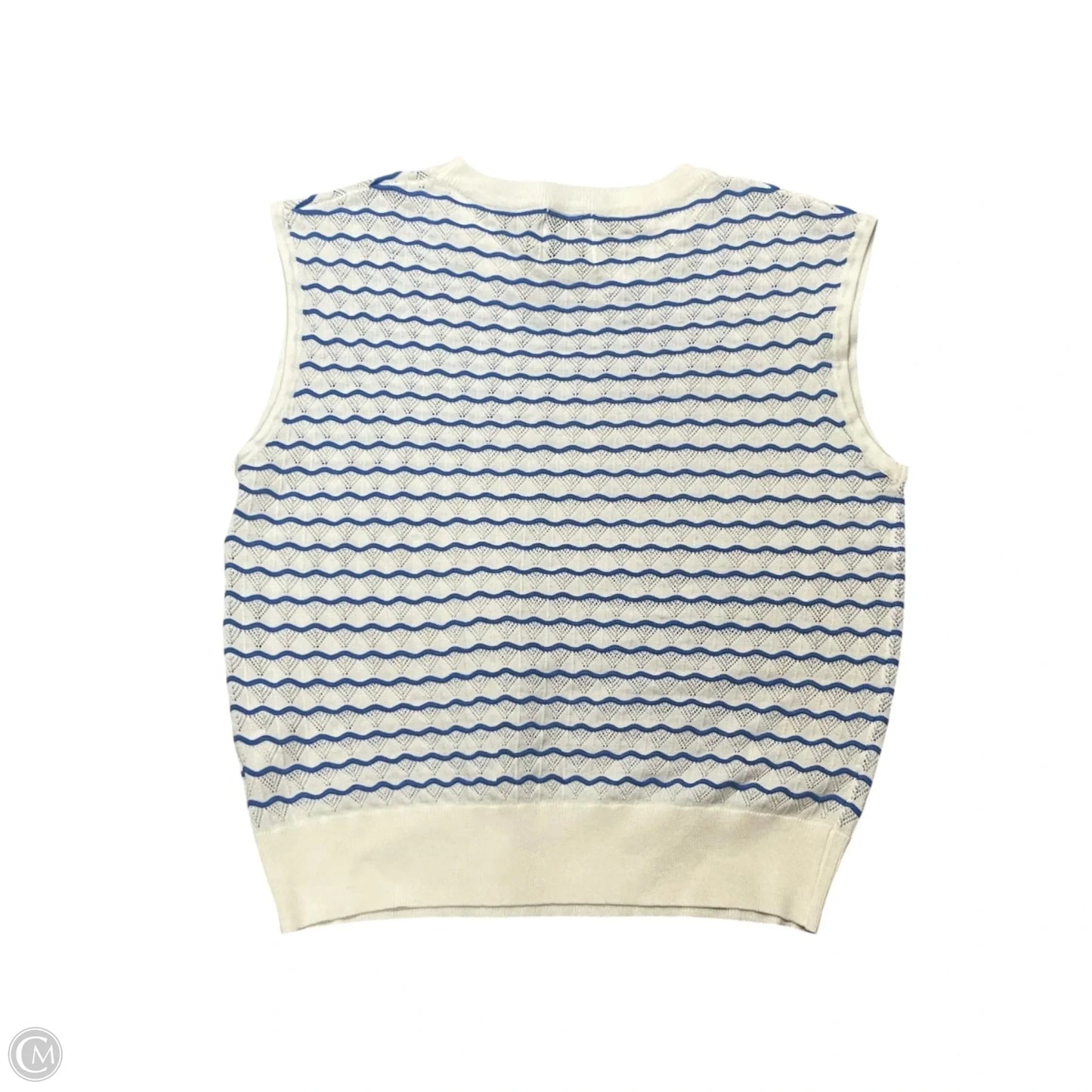 Top Sleeveless By Lili Sidonio In Blue & White, Size: L