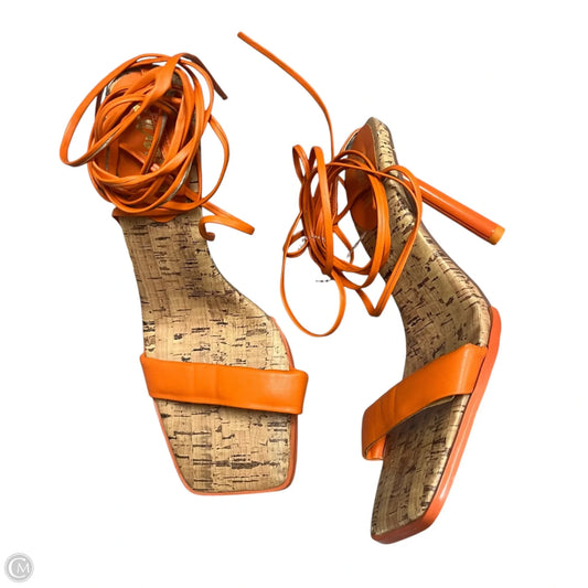 Sandals Heels Stiletto By Liliana In Orange, Size: 8.5
