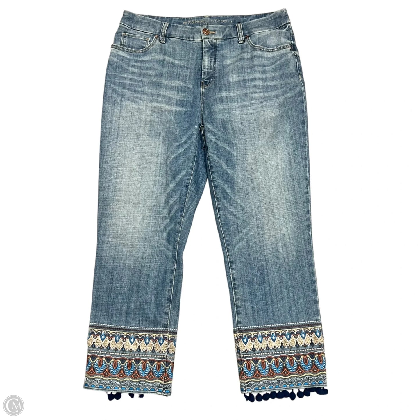 Jeans Cropped By Chicos In Blue Denim, Size: 10
