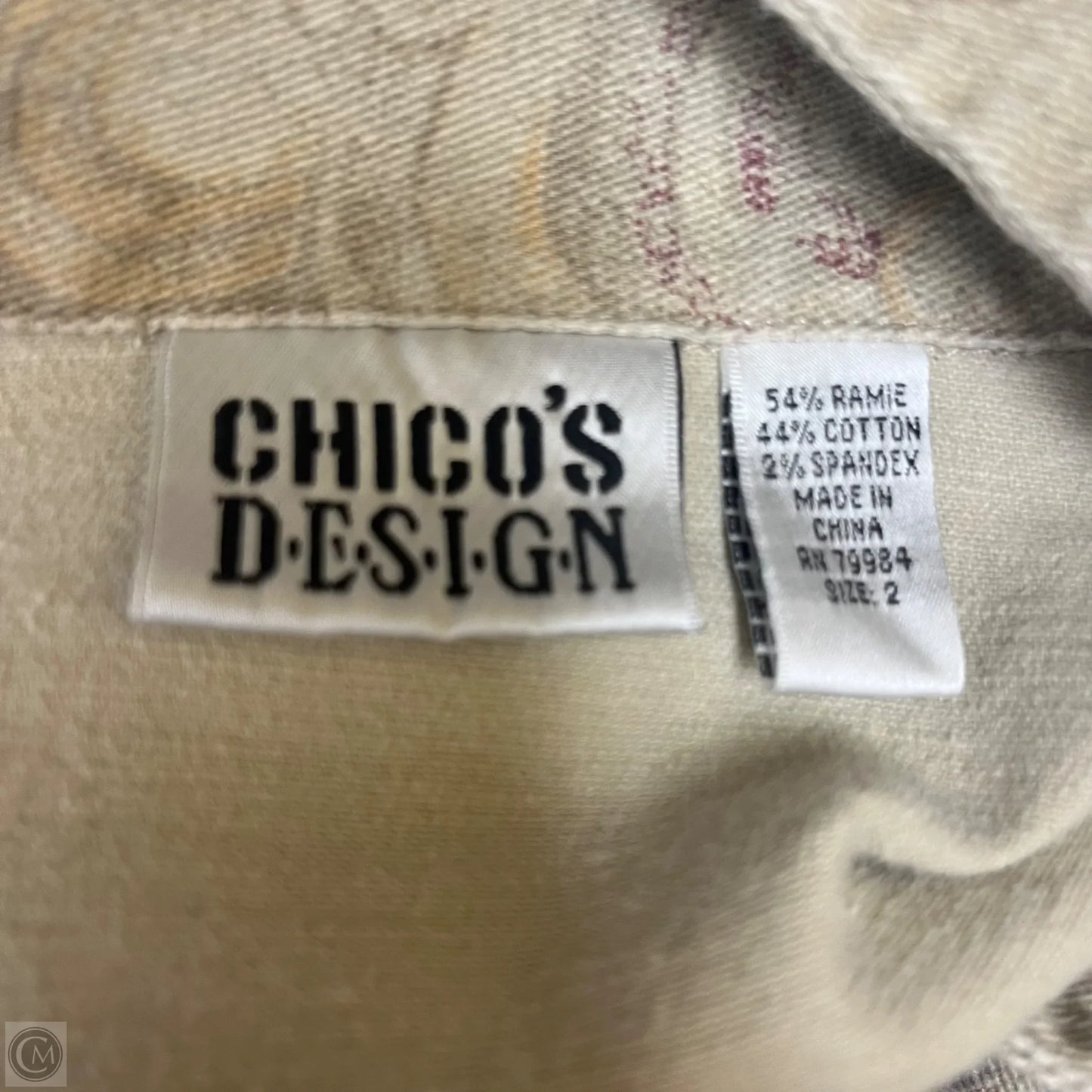 Jacket Denim By Chicos In Tan Denim, Size: L