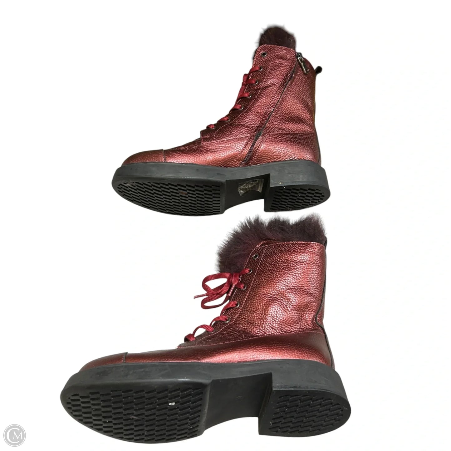Boots Combat By Vinci In Red, Size: 9.5