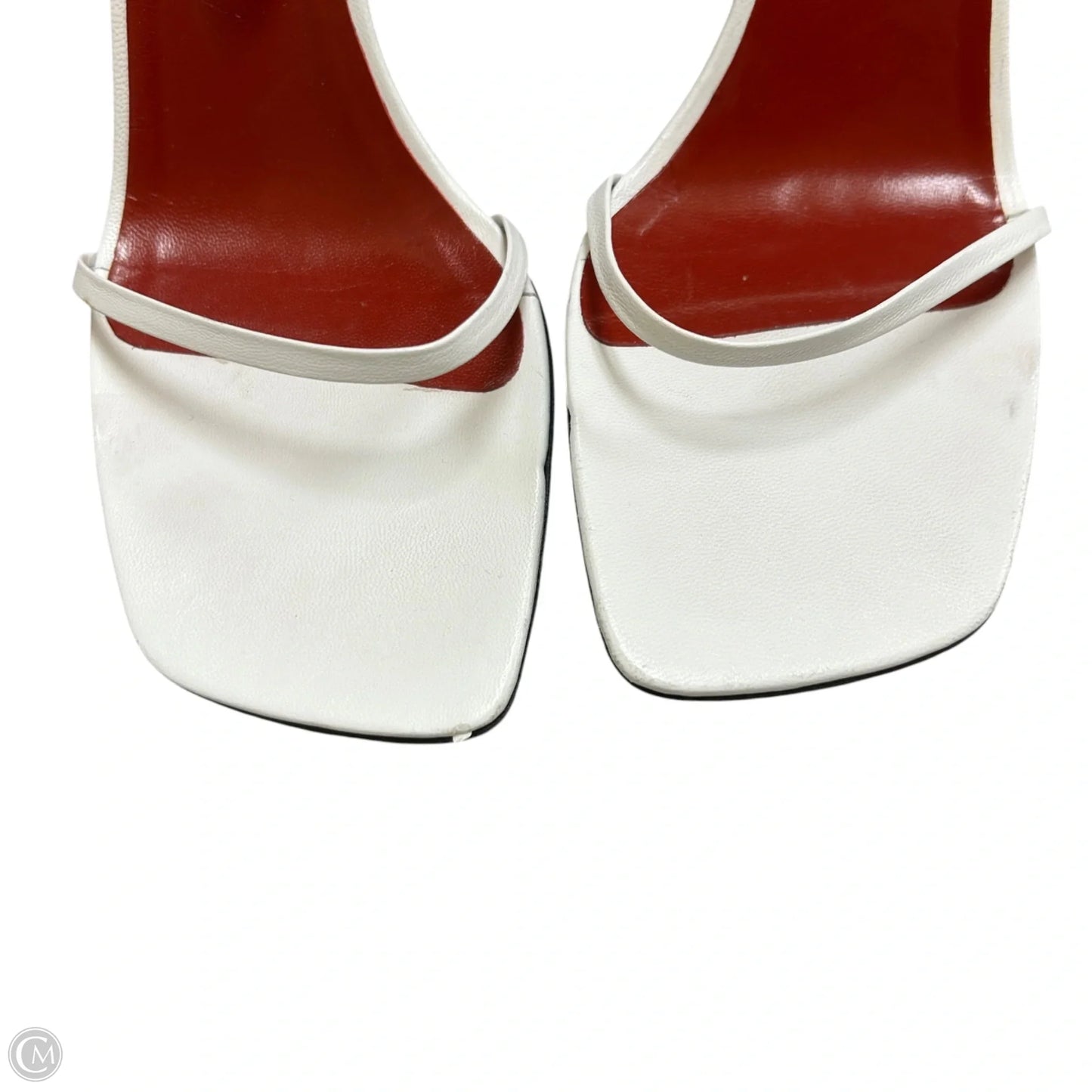 Sandals Heels Block By By Far In Red & White, Size: 7.5