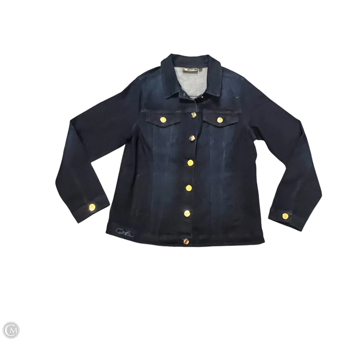 Jacket Denim By Dg2 In Blue Denim, Size: L