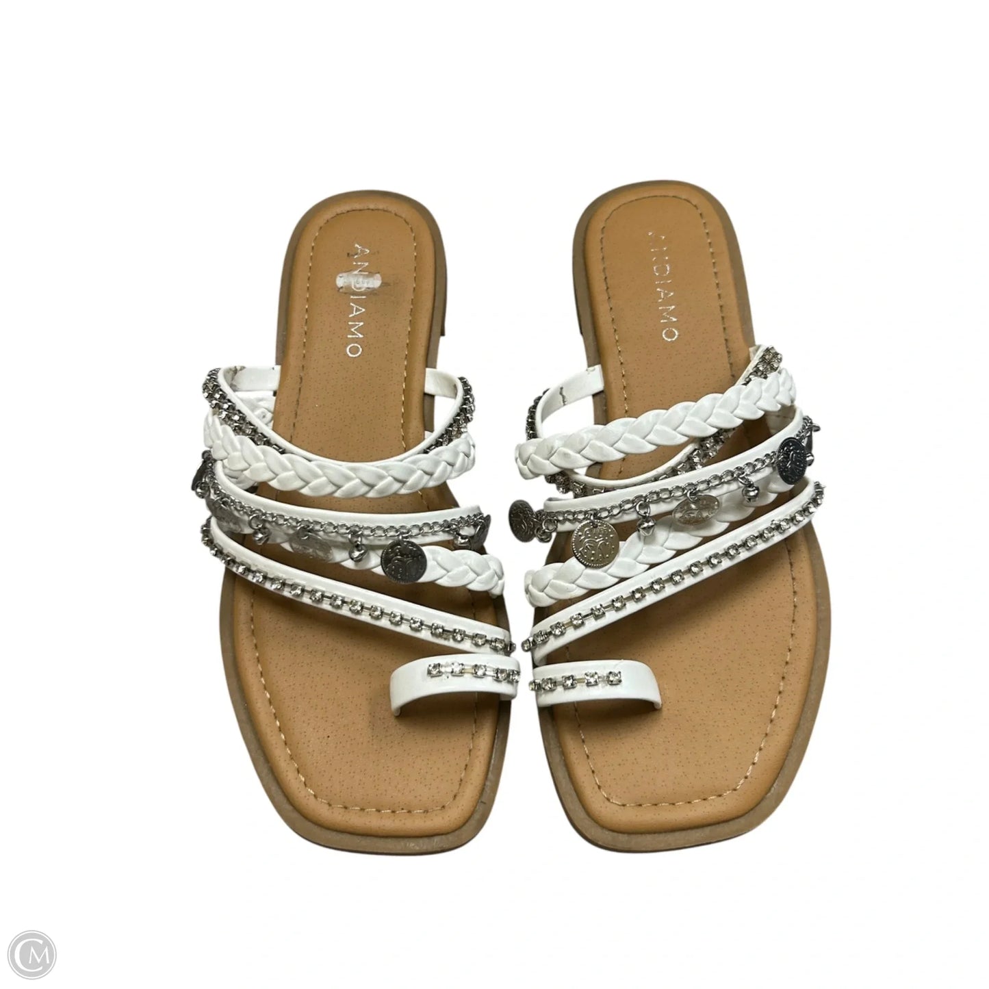 Sandals Flats By Andiamo In White, Size: 8