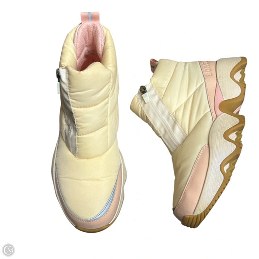 Boots Snow By Sorel In Pink & Yellow, Size: 9