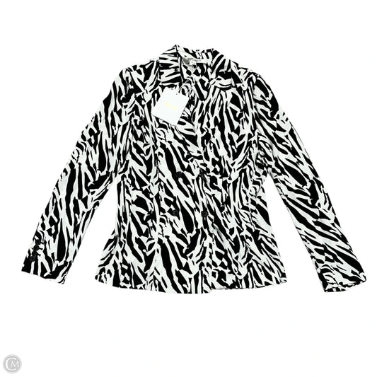 Blazer Designer By Diane Von Furstenberg In Black & White, Size: M