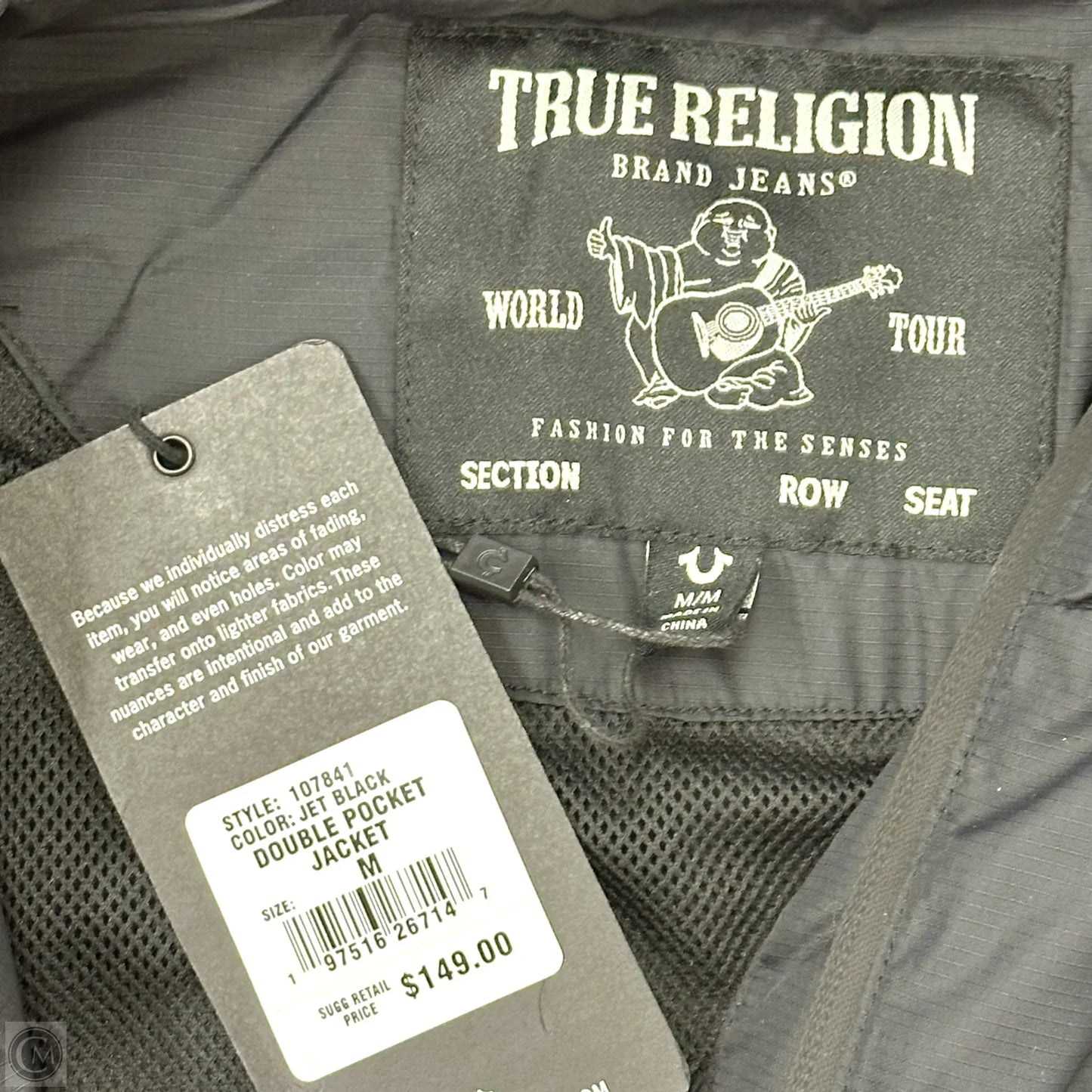 Jacket Windbreaker By True Religion In Black, Size: M