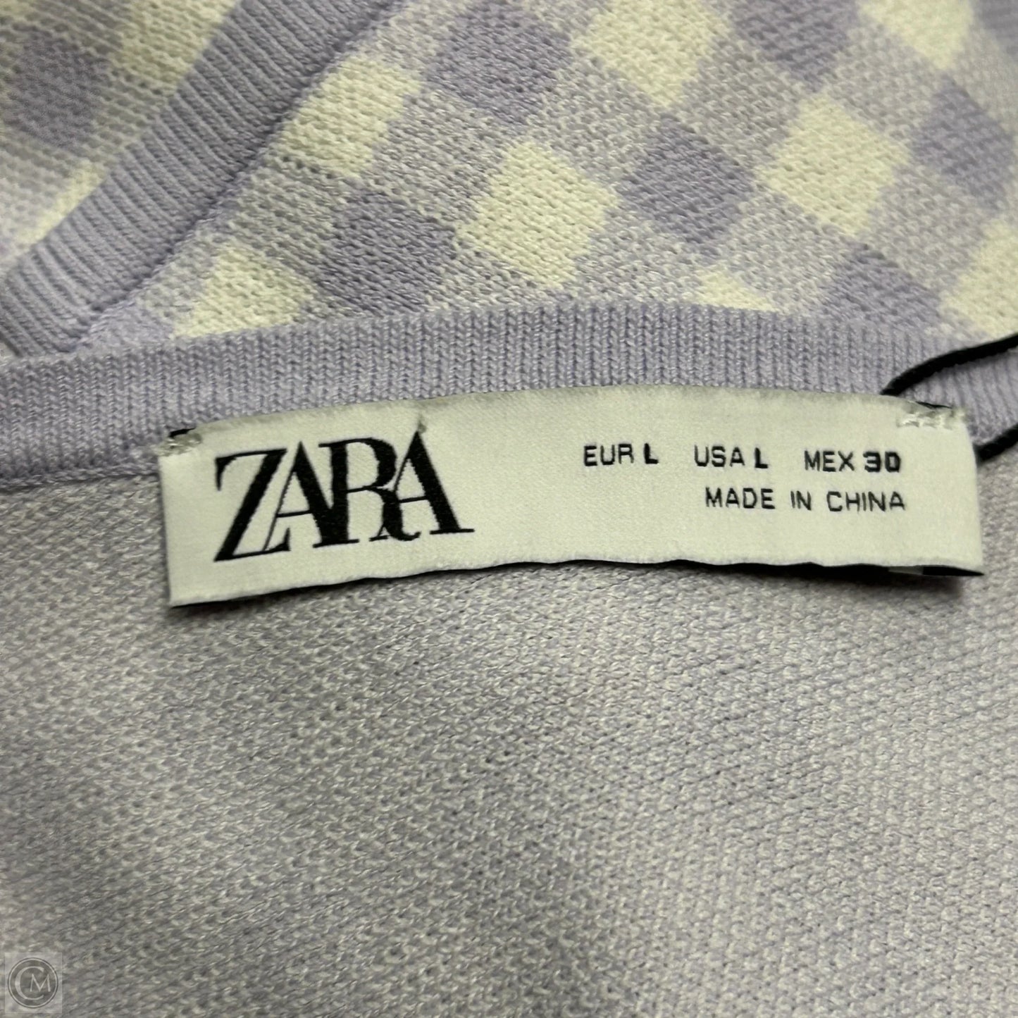 Top Sleeveless By Zara In Purple & White, Size: L