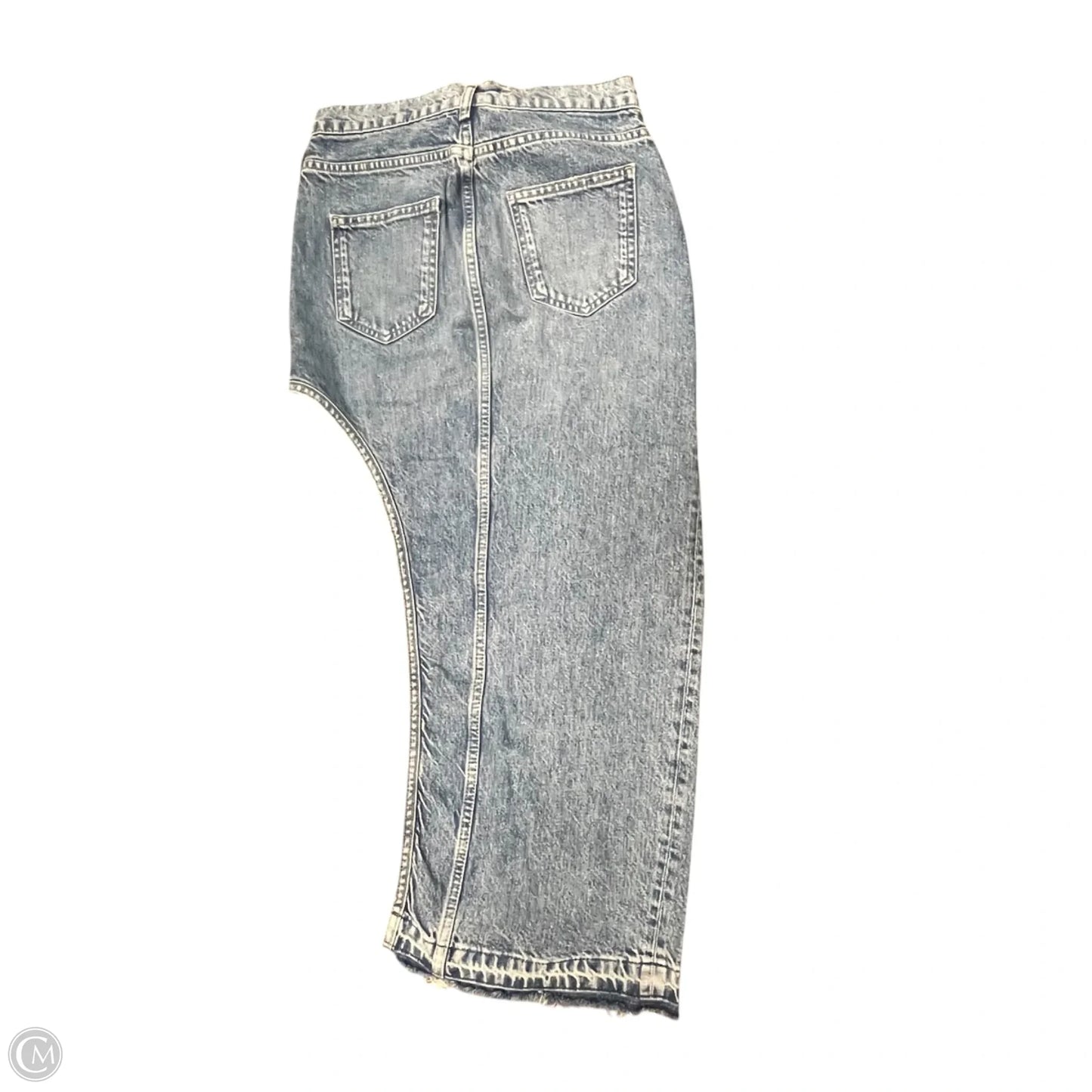 Skirt Midi By Zara In Blue Denim, Size: Xs