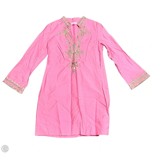 Dress Designer By Lilly Pulitzer In Gold & Pink, Size: 6