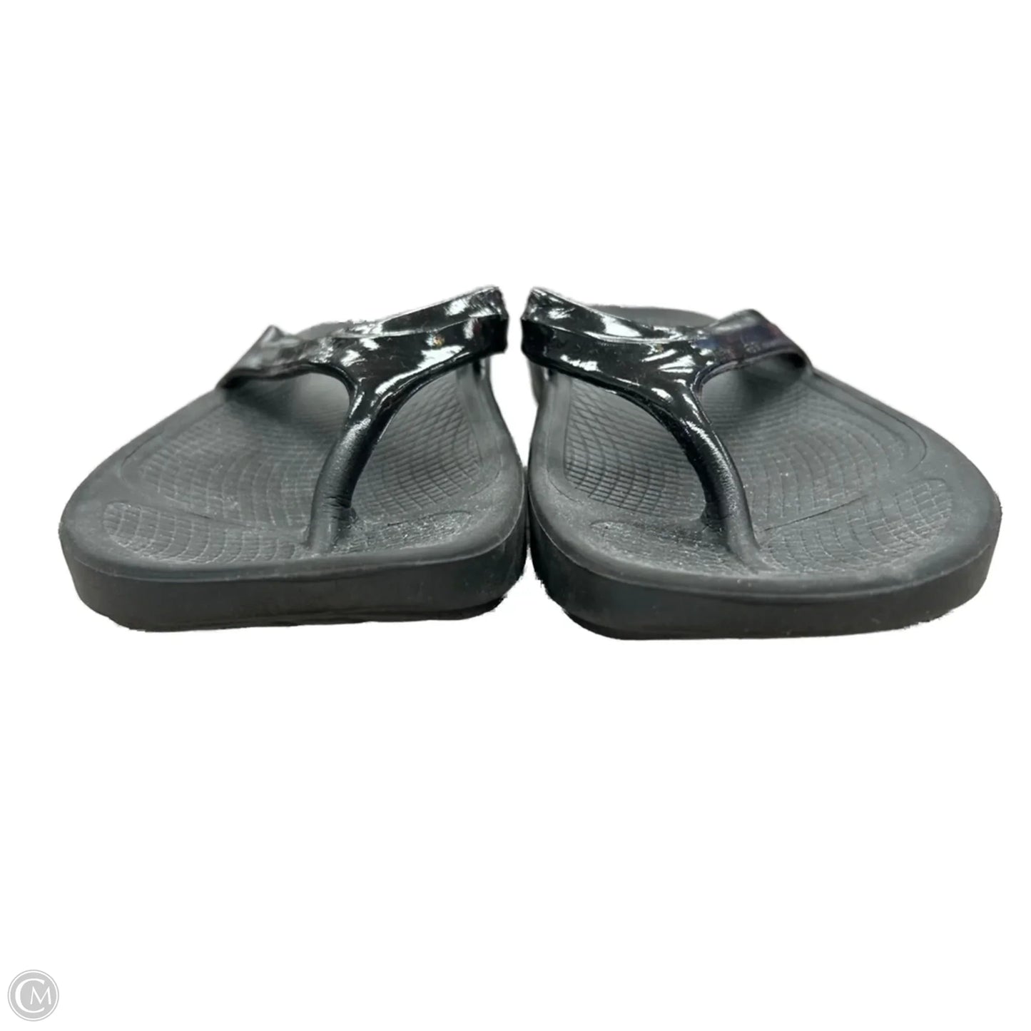 Sandals Flip Flops By Oofos In Black, Size: 9.5