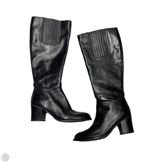 Boots Mid-calf Heels By Geox Shoes In Black, Size: 6.5