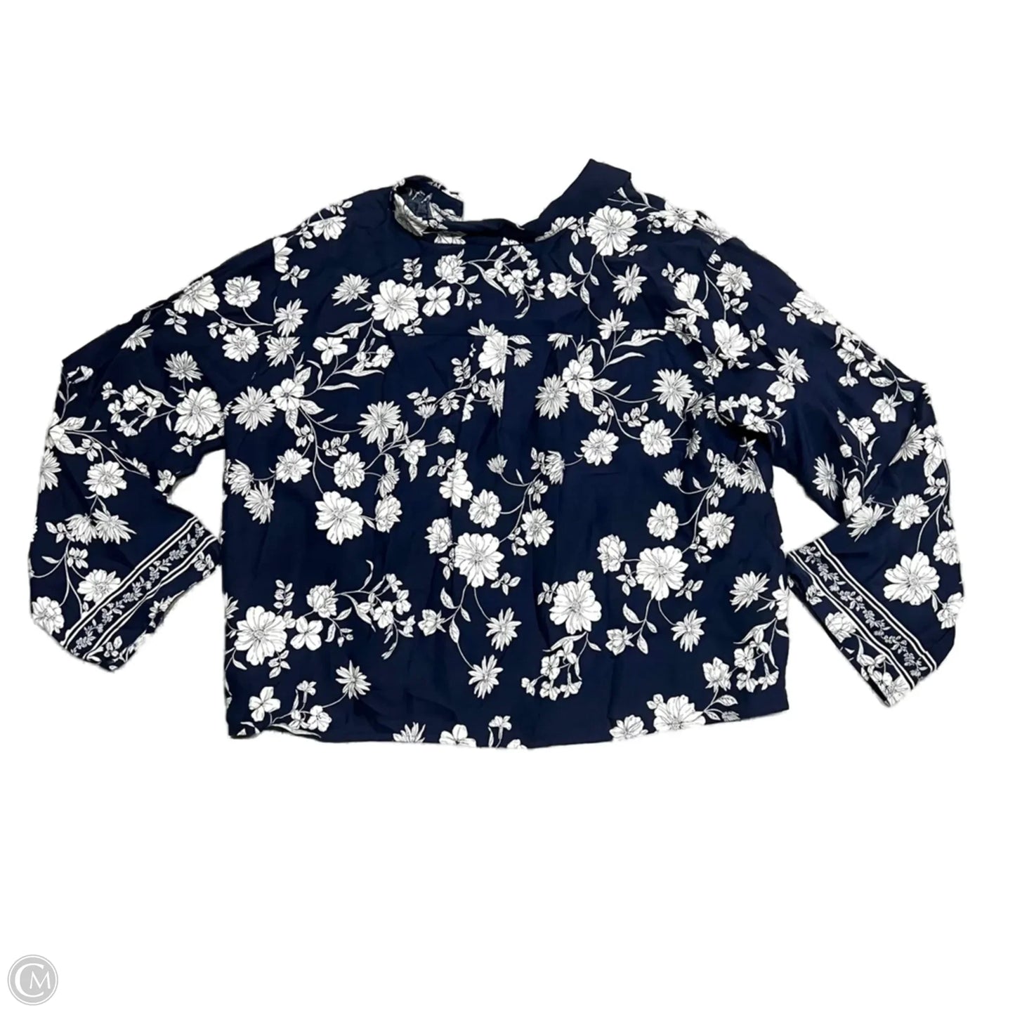 Blouse Long Sleeve By Loft In Navy, Size: Xl