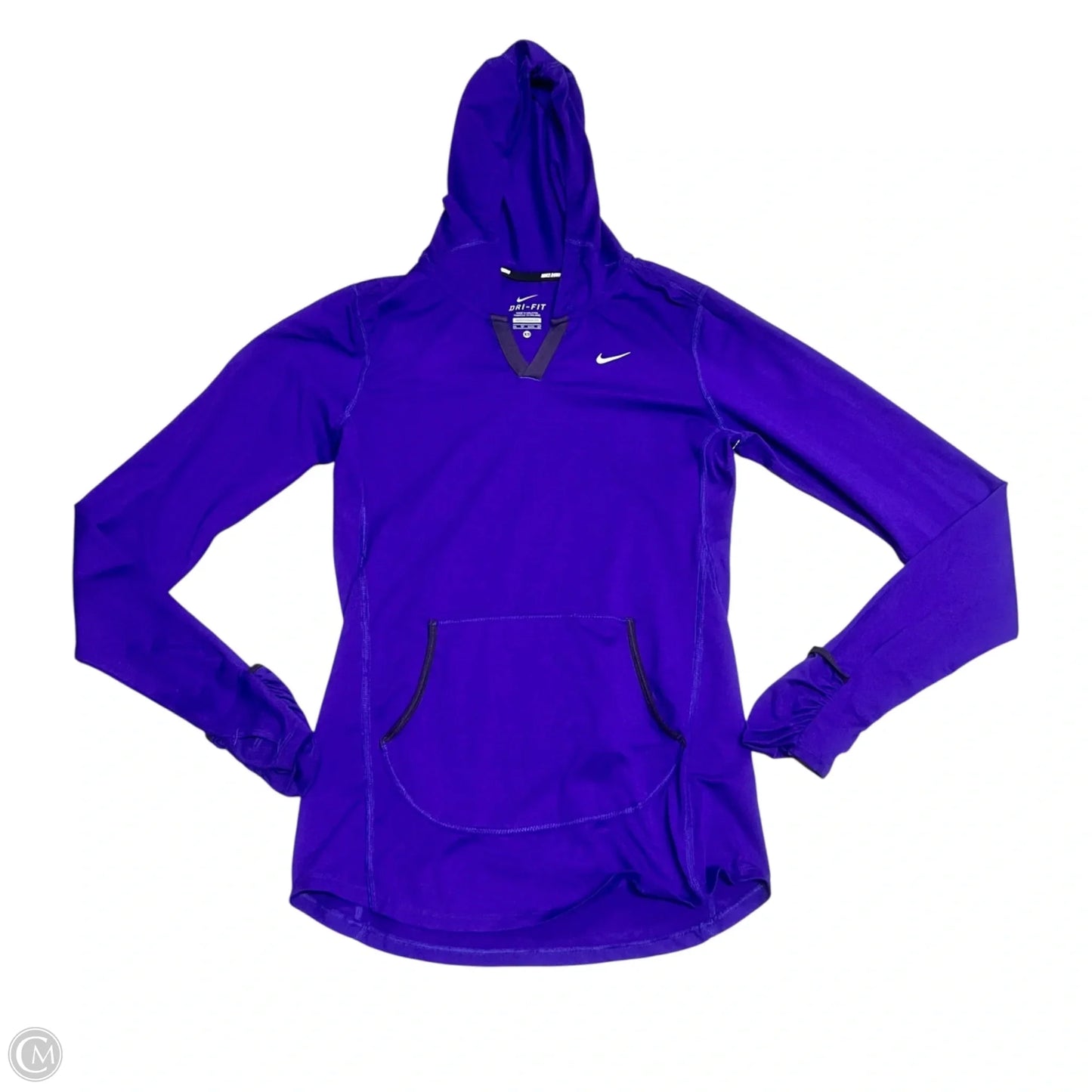 Athletic Top Long Sleeve Hoodie By Nike In Purple, Size: Xs