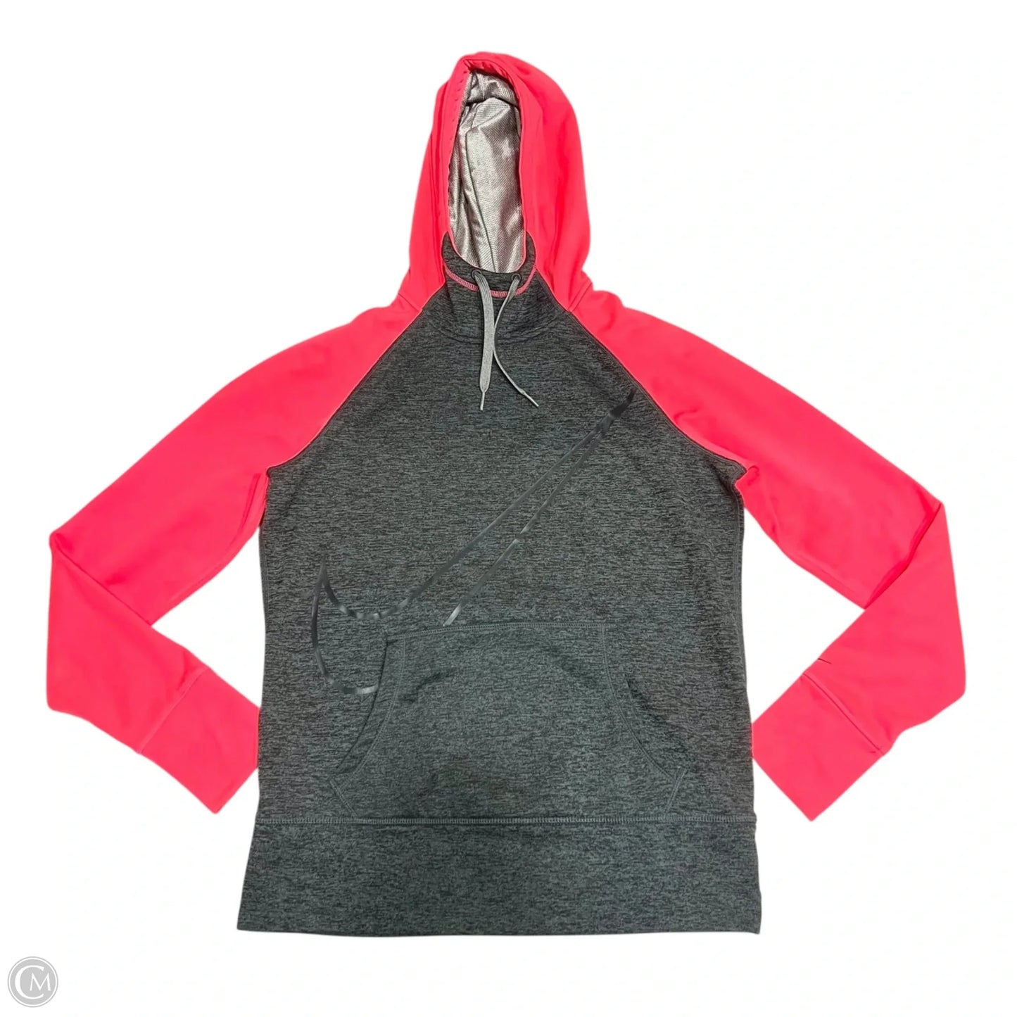 Sweatshirt Hoodie By Nike In Grey & Pink, Size: M