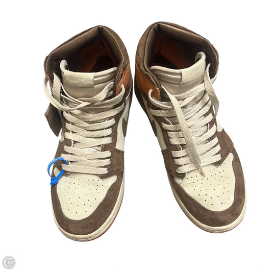 Shoes Luxury Designer By Jordan In Brown & Orange, Size: 9