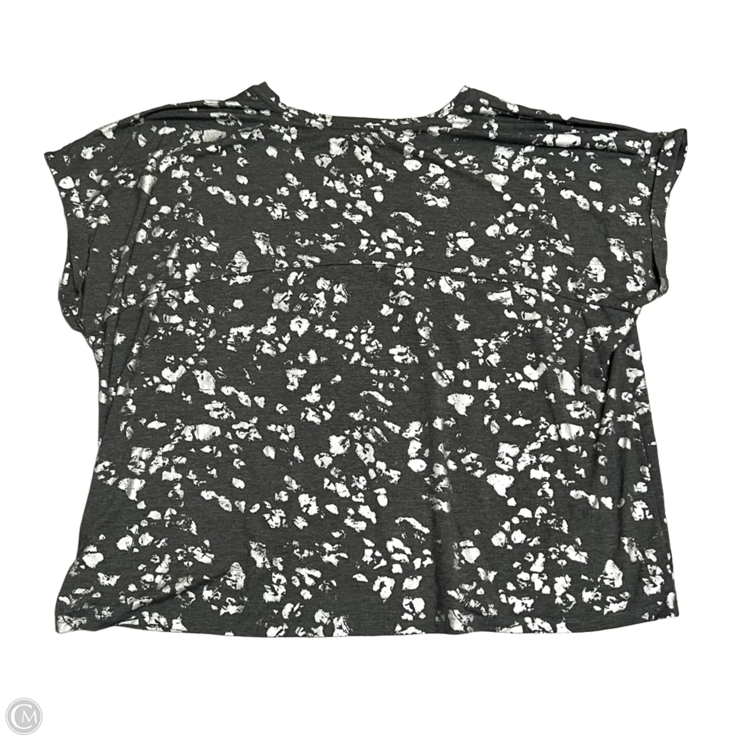 Top Short Sleeve By Ave Leisure In Grey & Silver, Size: 3x