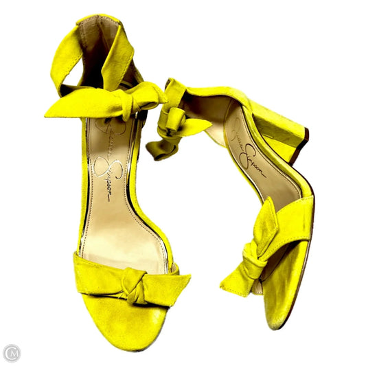 Sandals Heels Block By Jessica Simpson In Green, Size: 6