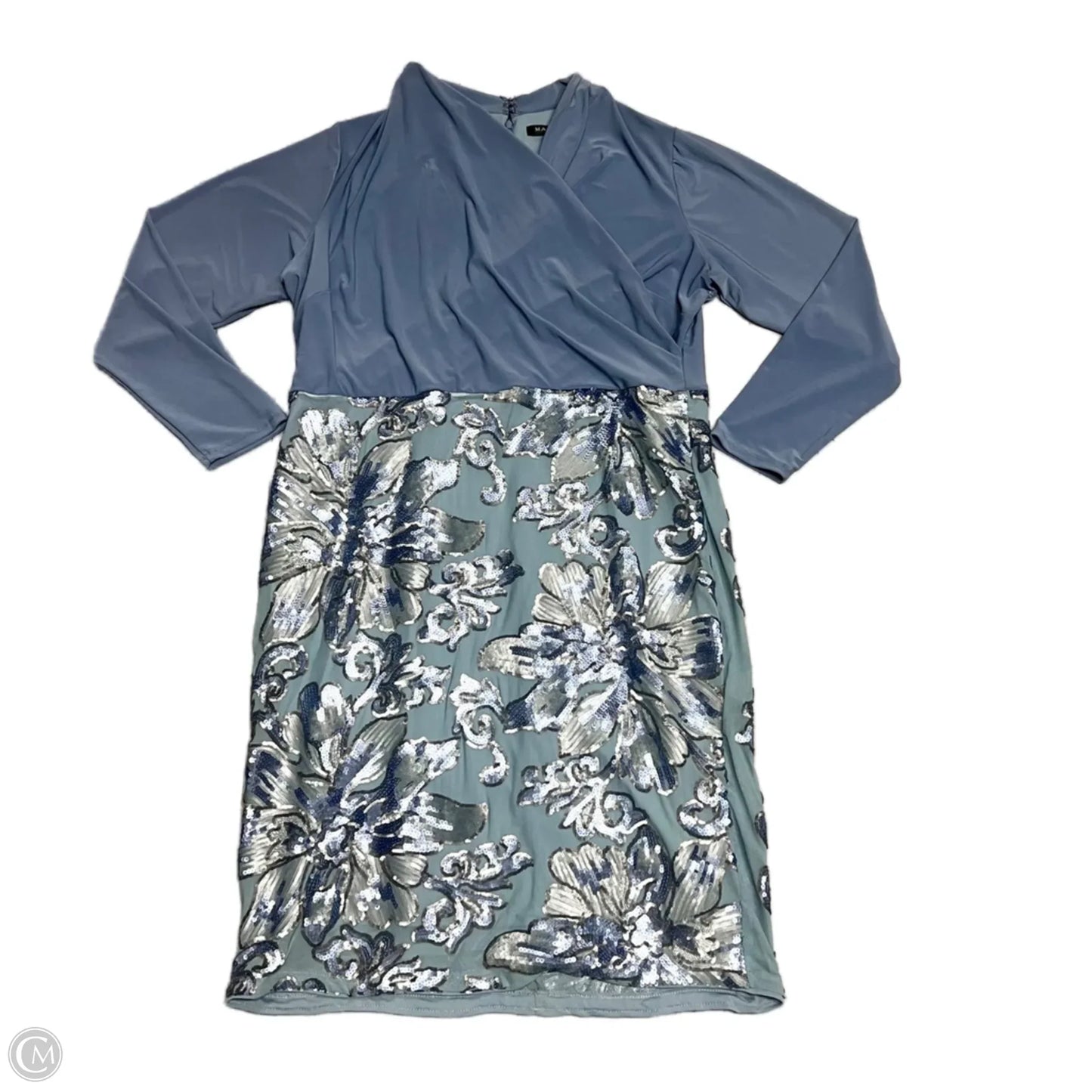 Dress Party Midi By Marina In Blue, Size: Xl