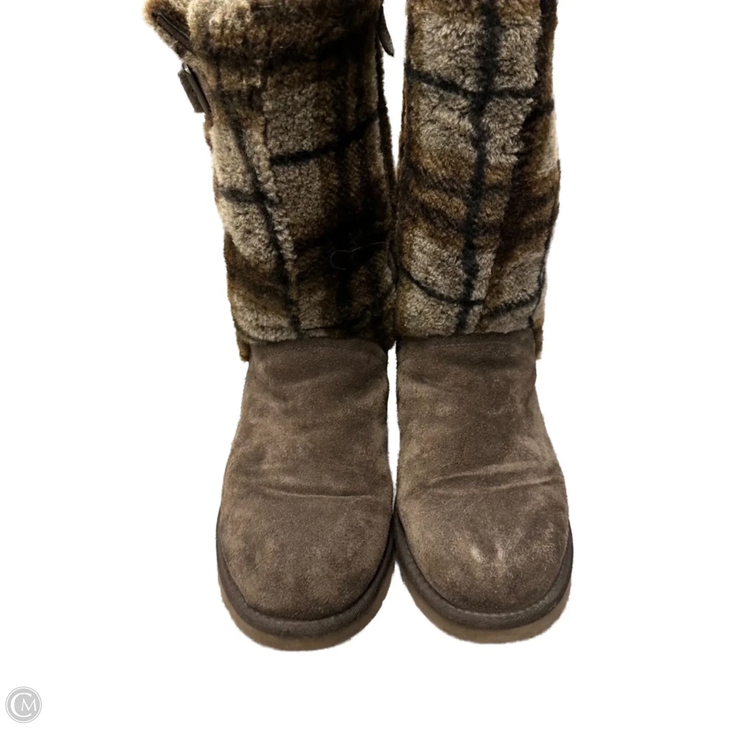 Boots Designer By Ugg In Brown, Size: 9