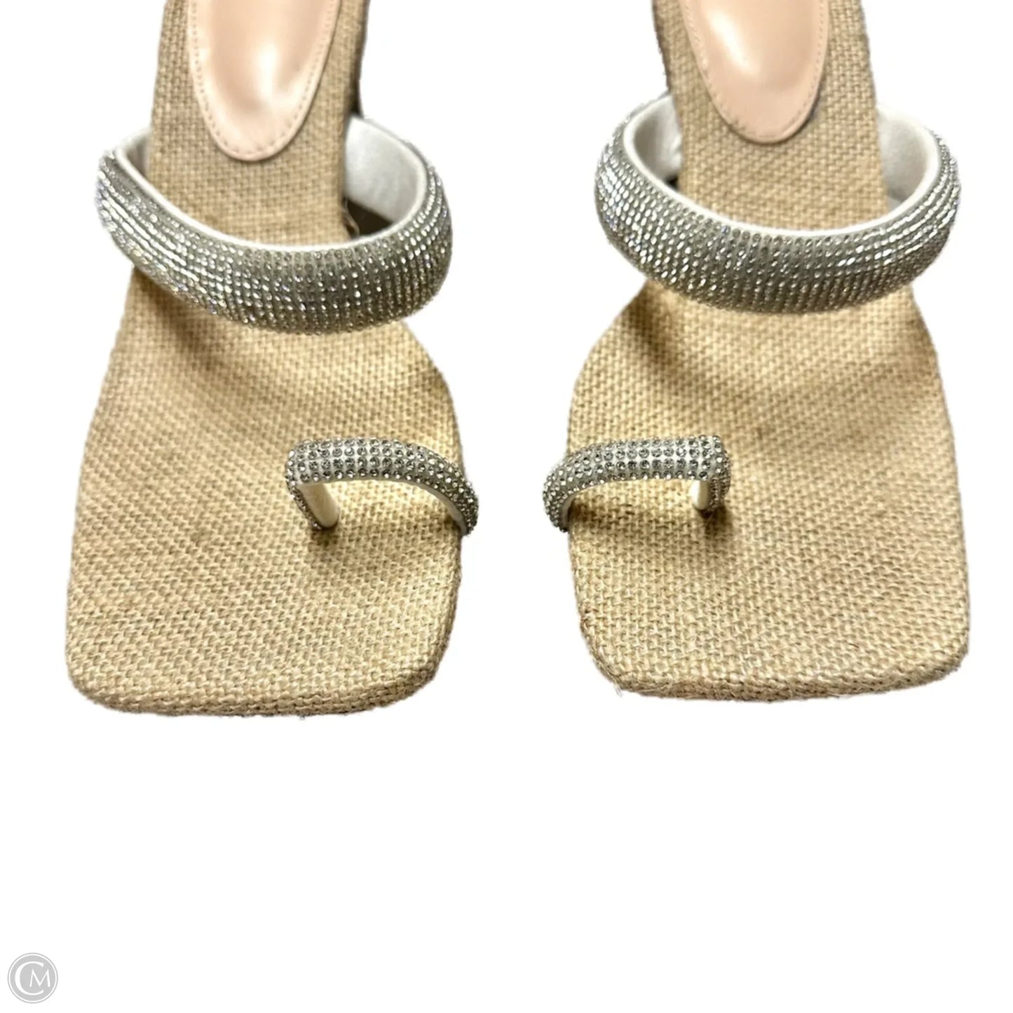 Sandals Heels Block In Tan, Size: 6.5