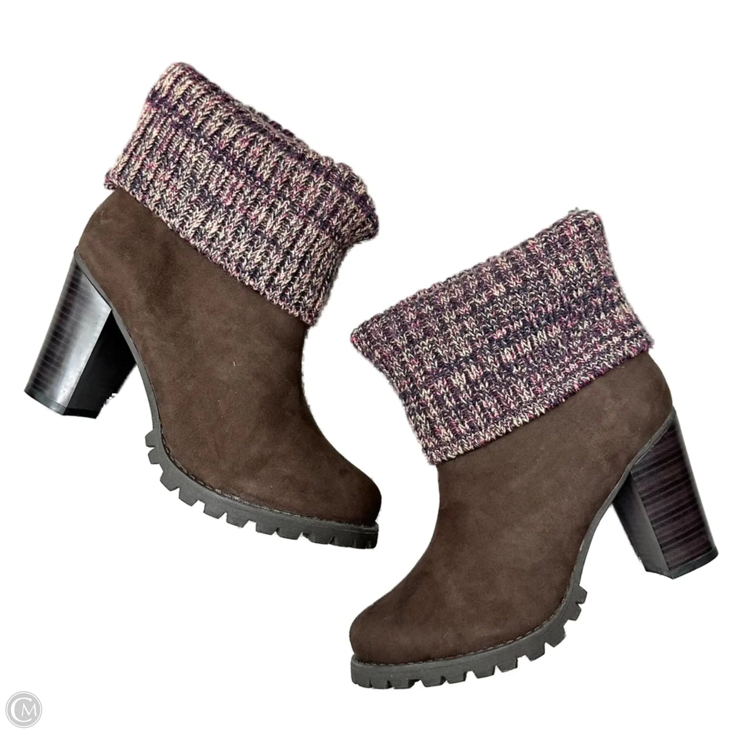 Boots Ankle Heels By Leila Stone In Brown & Purple, Size: 11