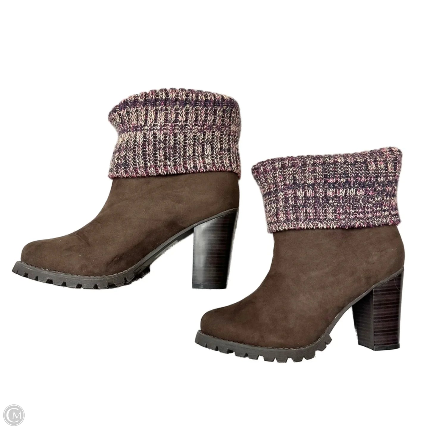 Boots Ankle Heels By Leila Stone In Brown & Purple, Size: 11