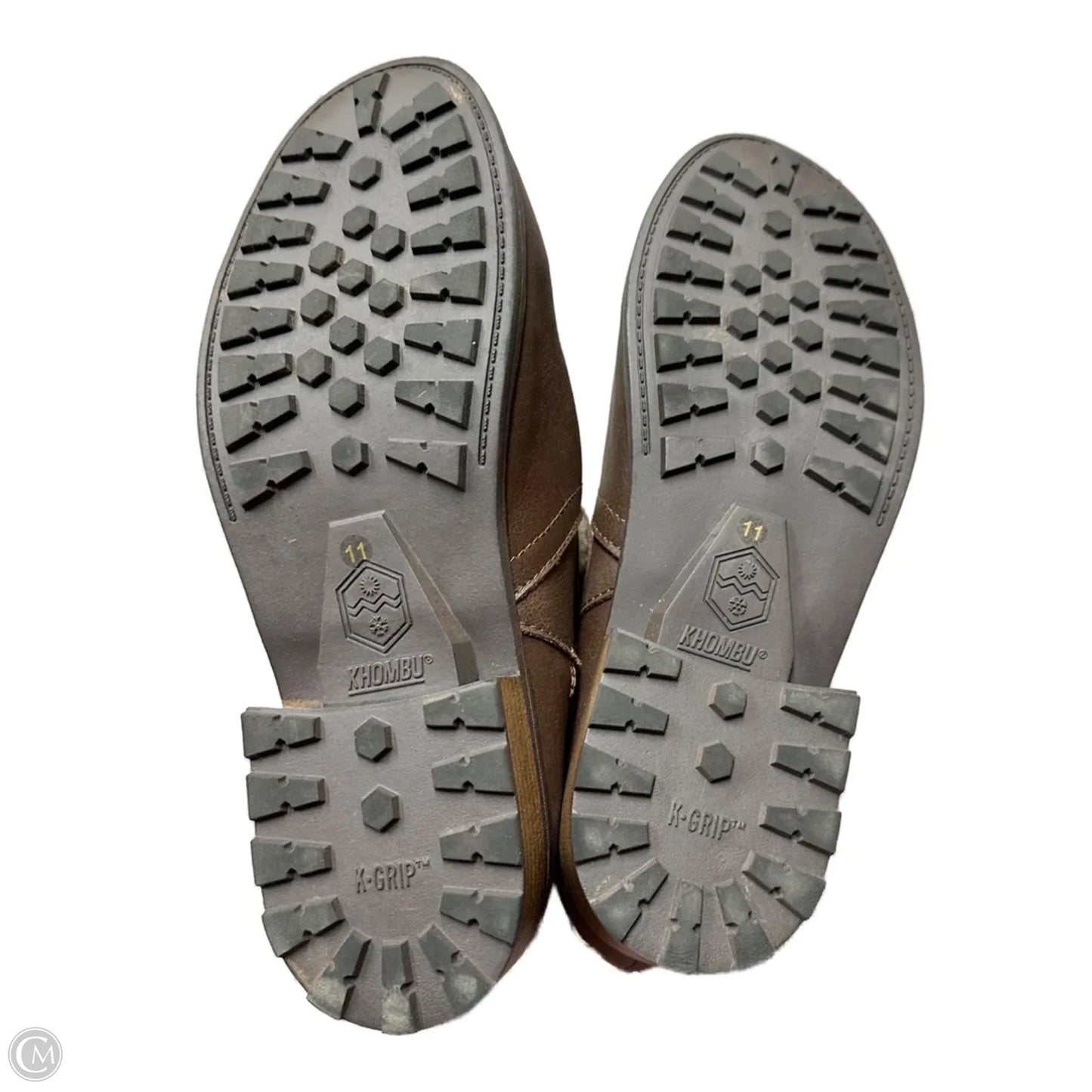 Boots Ankle Heels By Khombu In Brown & Cream, Size: 11