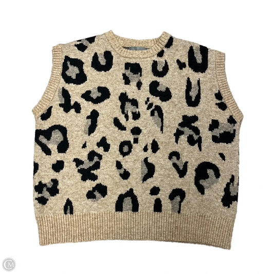Vest Sweater By Anthropologie In Animal Print, Size: Osfm