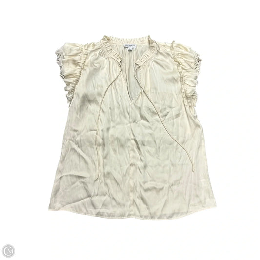 Blouse Short Sleeve By Current Air In Cream, Size: S