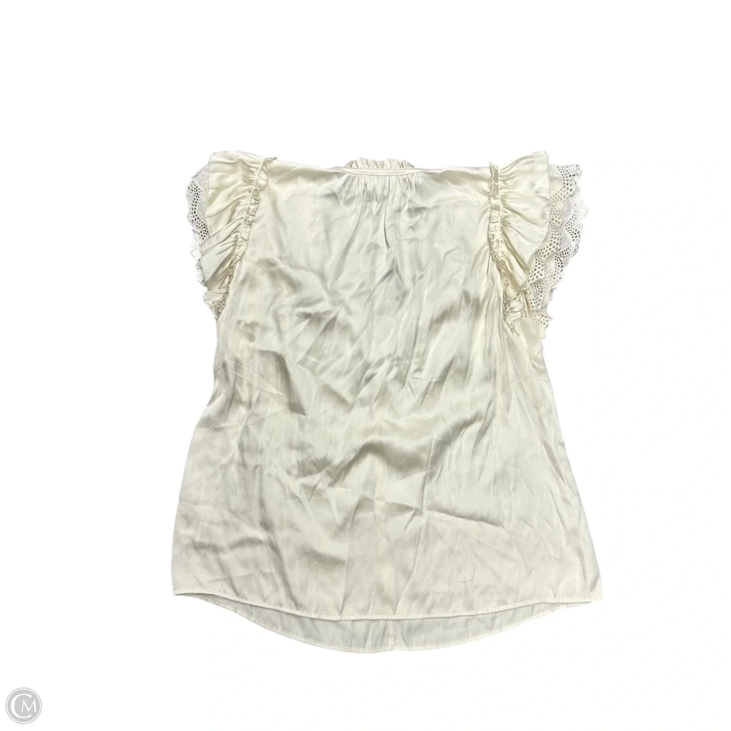 Blouse Short Sleeve By Current Air In Cream, Size: S