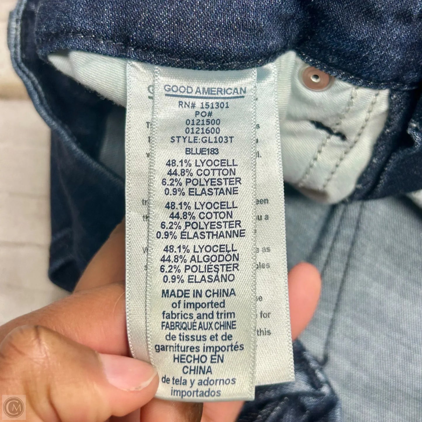 Jeans Skinny By Good American In Blue Denim, Size: 4