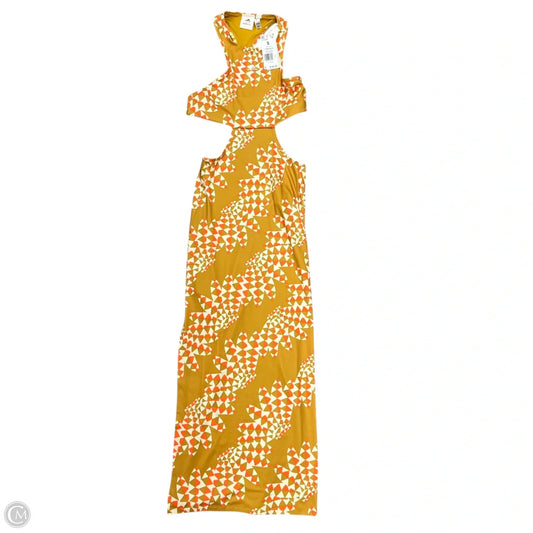 Dress Casual Maxi By Adidas x Farm Rio  In Orange & Tan, Size: S