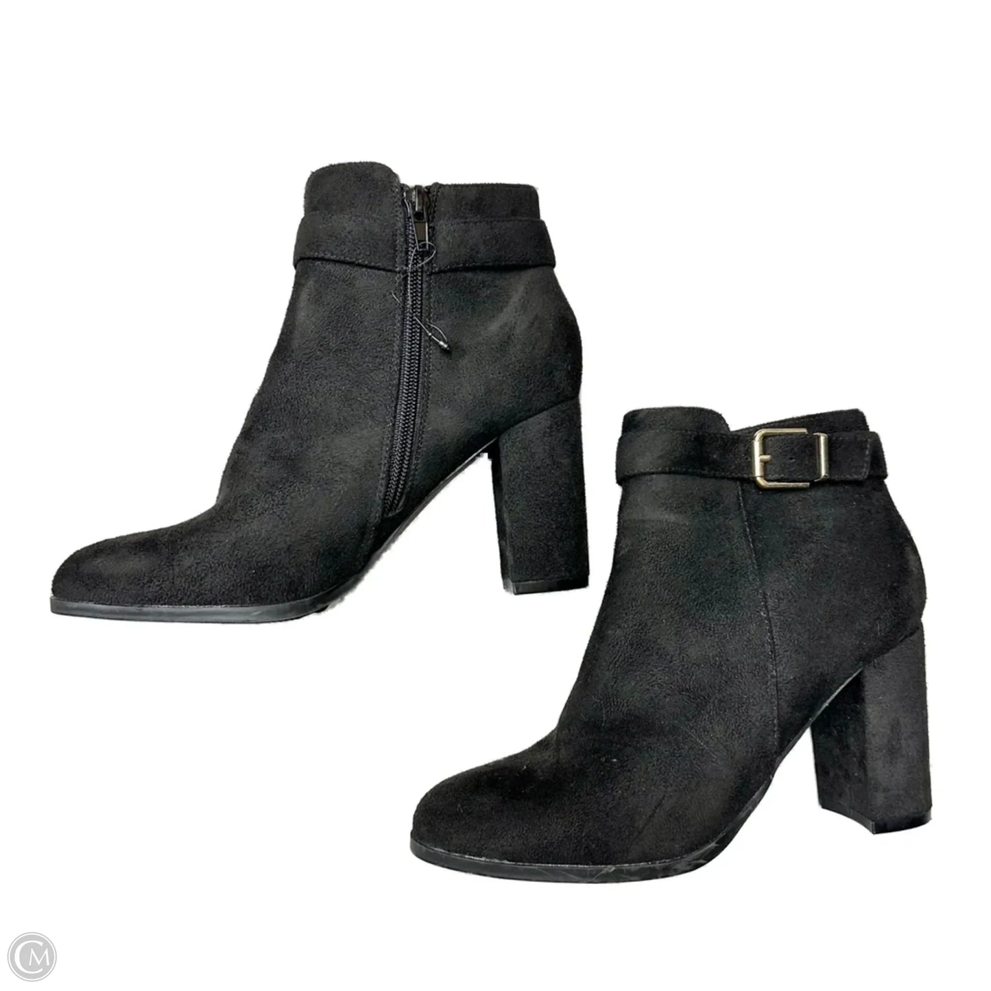 Boots Ankle Heels In Black, Size: 7