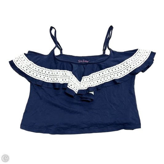 Top Sleeveless Designer By Lilly Pulitzer In Blue & White, Size: S
