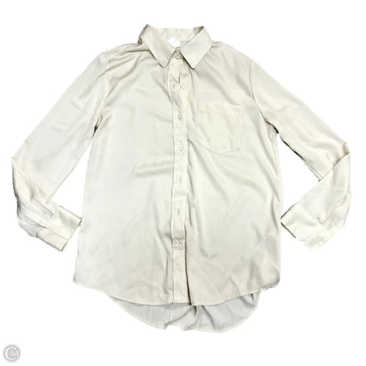 Blouse Long Sleeve By Gap In Cream, Size: S