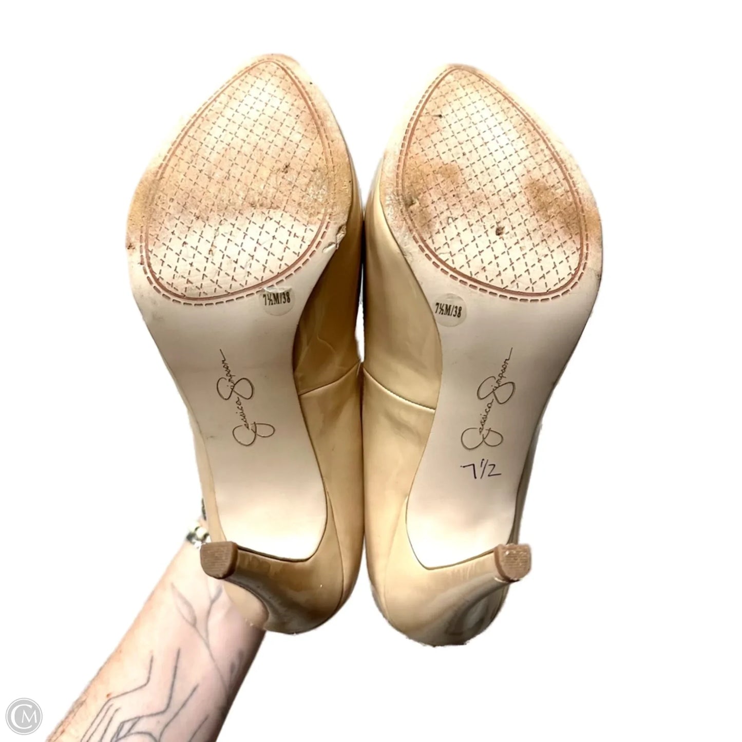 Shoes Heels Stiletto By Jessica Simpson In Tan, Size: 7.5