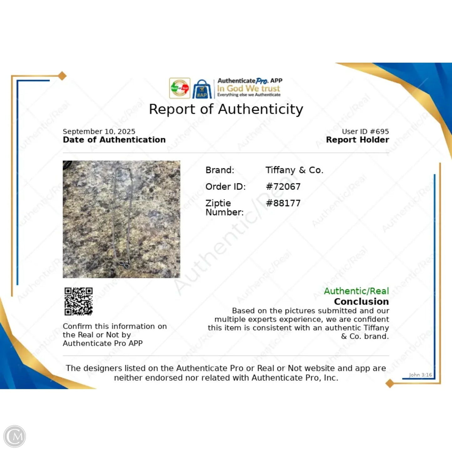 Necklace Luxury Designer By Tiffany And Company