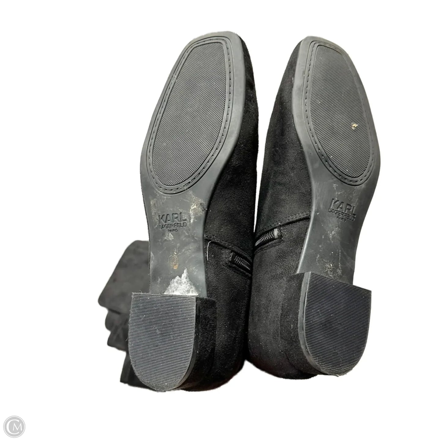 Boots Designer By Karl Lagerfeld In Black, Size: 7.5