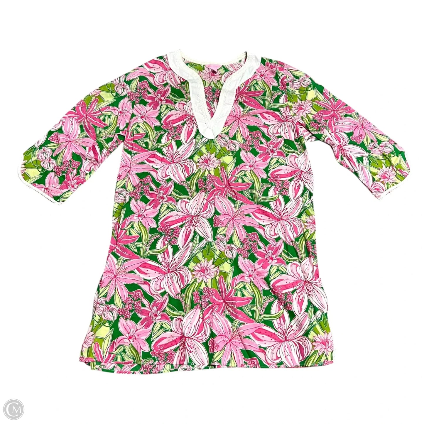 Dress Designer By Lilly Pulitzer In Green & Pink, Size: Xl