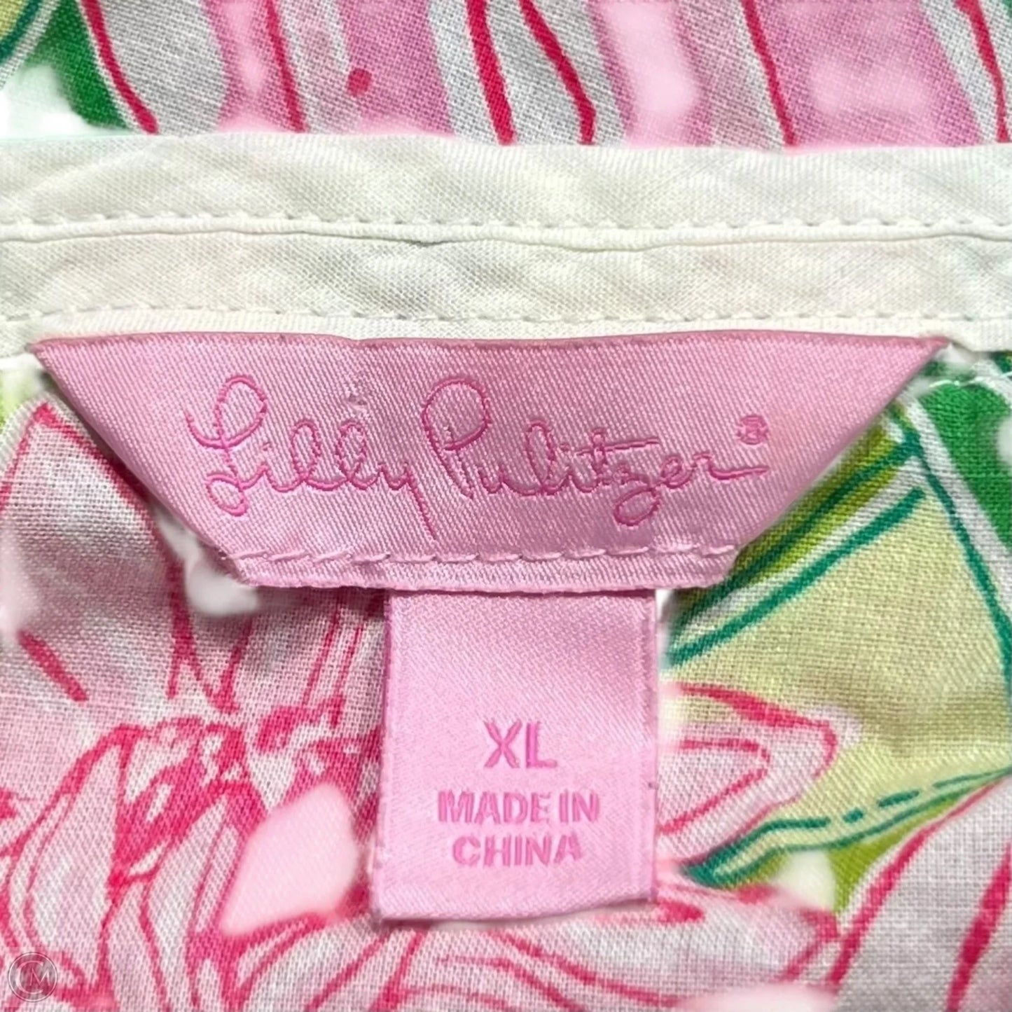 Dress Designer By Lilly Pulitzer In Green & Pink, Size: Xl