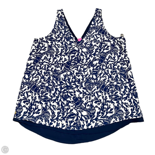 Top Sleeveless Designer By Lilly Pulitzer In Blue & White, Size: S