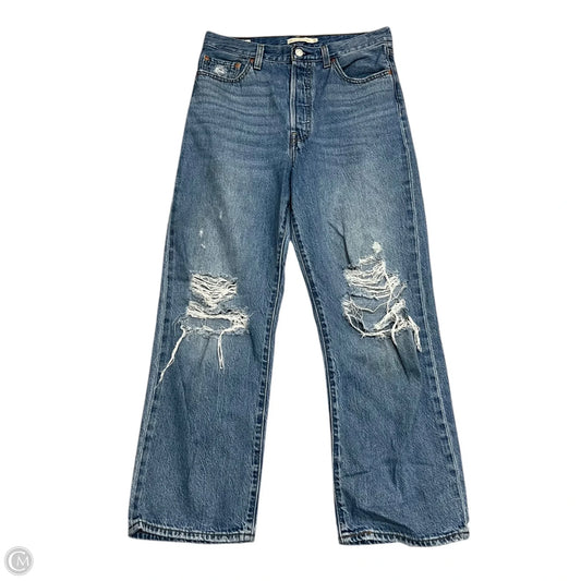 Jeans Straight By Levis In Blue Denim, Size: 8