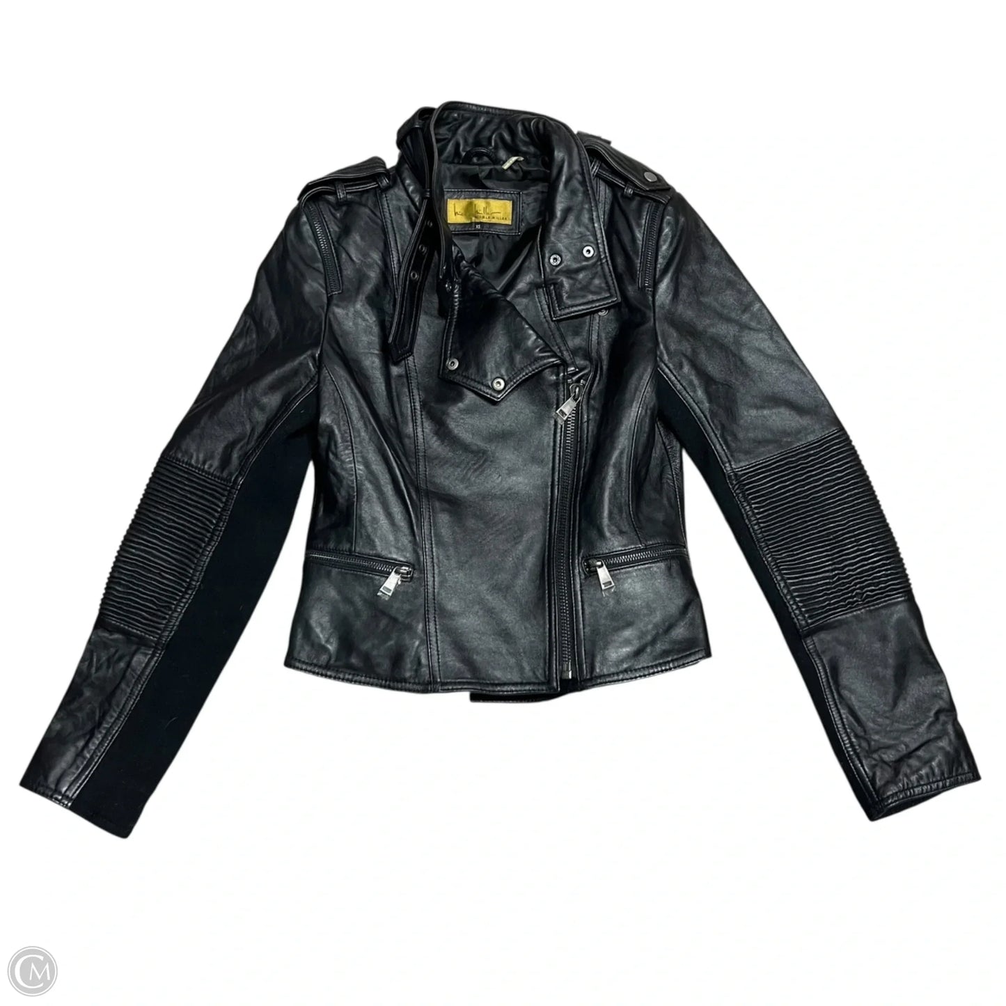 Jacket Leather By Nicole Miller In Black, Size: Xs