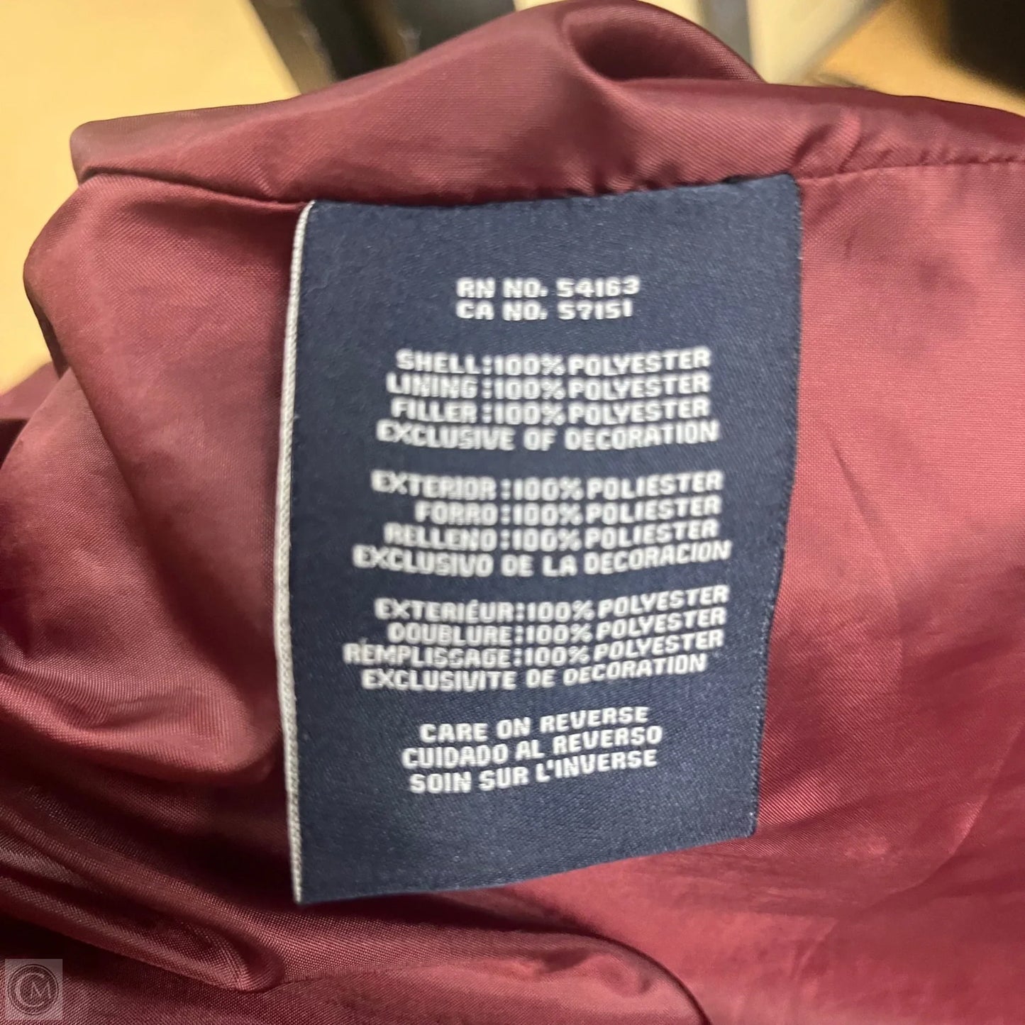 Jacket Puffer & Quilted By Tommy Hilfiger In Black, Size: L