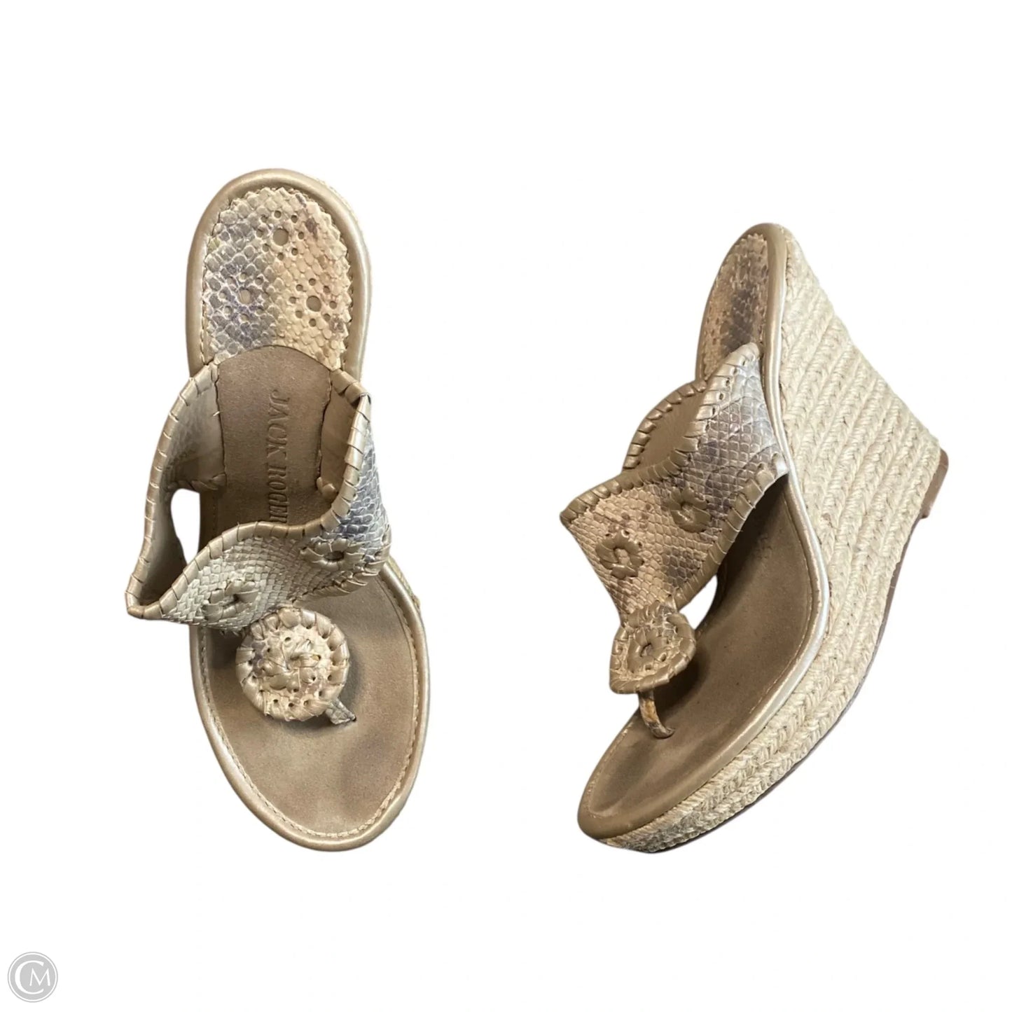Sandals Heels Wedge By Jack Rogers In Tan, Size: 6.5