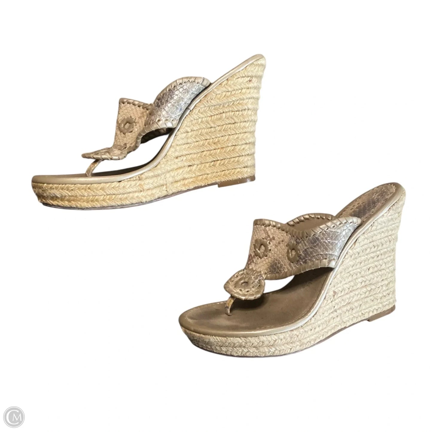 Sandals Heels Wedge By Jack Rogers In Tan, Size: 6.5